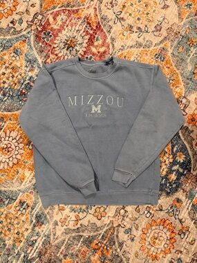 Mizzou Tigers Vintage-Style Crewneck Sweatshirt - Slate Blue